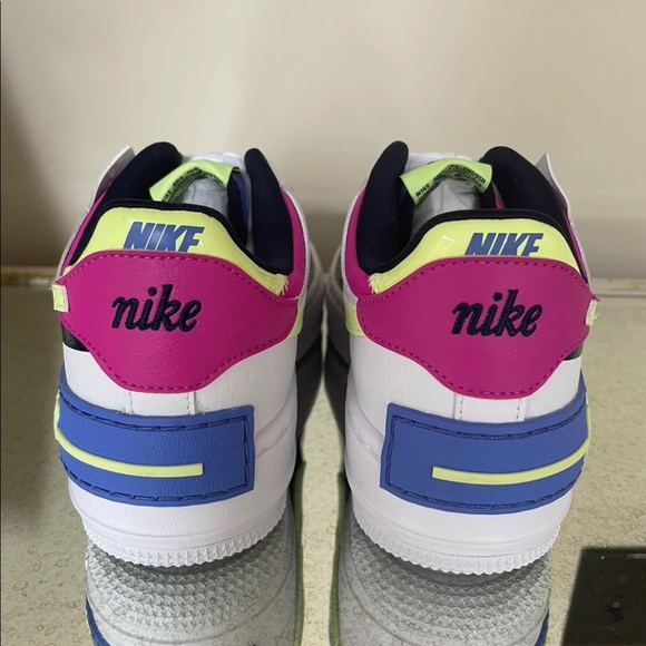 Nike Air Force 1:Shadow White Sapphire Barely Volt - Picture 3 of 4